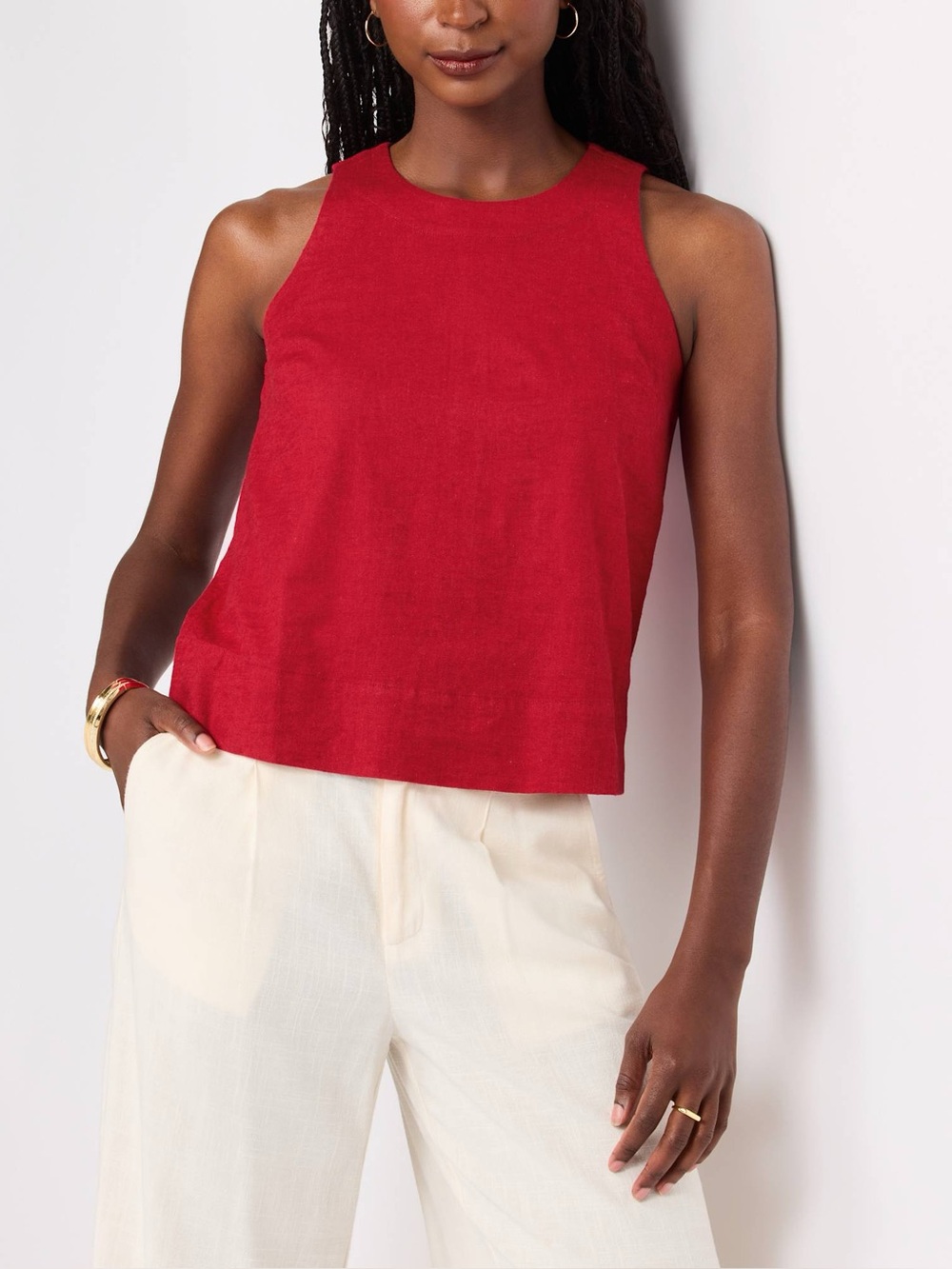 Nic & Zoe Rumba Linen Pop-on Tank